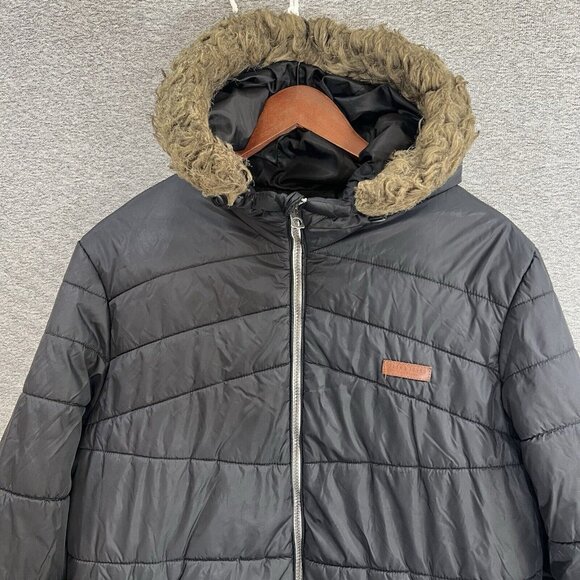 JACK & JONES Originals Mens Hooded Padded Jacket Size Large Black - Picture 3 of 15